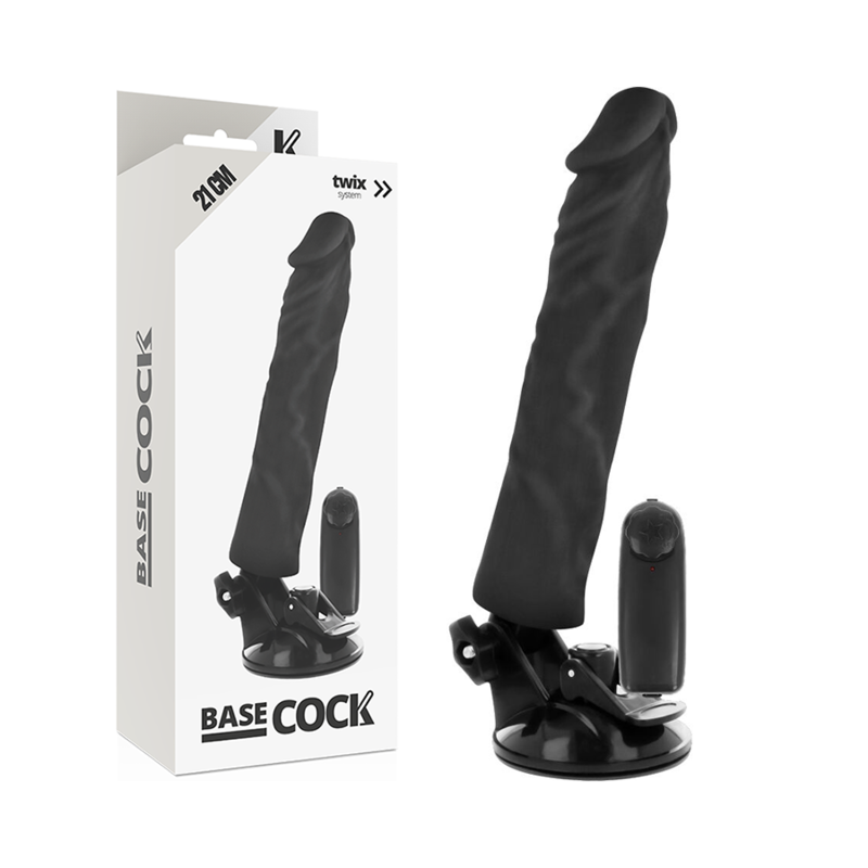 Basecock - Vibrateur Réaliste Télécommande Noir 21 Cm -O- 4 Cm